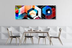 Obraz futuristická geometrie - 120x40 cm