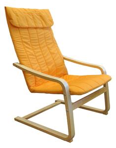 Relaxační pohupovací křeslo z ohýbaného dřeva ANAFI — masiv buk, více barev Oranžová