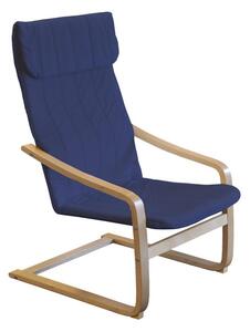 Relaxační pohupovací křeslo z ohýbaného dřeva ANAFI — masiv buk, více barev Modrá