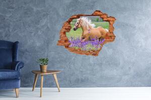 Díra 3D fototapeta Kůň na poli levandule nd-c-84450910
