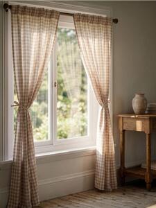 Sinsay - Curtain on tape with check pattern - béžová