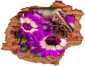 Samolepící díra na stěnu Motýl na květině nd-c-84885251