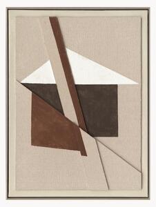 Ručně malovaný obrázek na plátně s rámem Brown Shapes