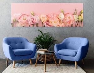 Obraz pastelové květoucí květiny - 120x40 cm