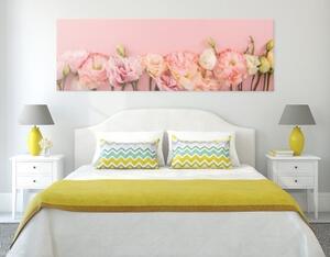 Obraz pastelové květoucí květiny - 120x40 cm