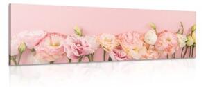 Obraz pastelové květoucí květiny - 150x50 cm