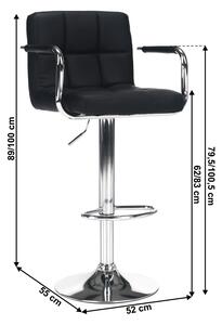 Barová židle, černá ekokůže / chrom, Leora 2 NEW