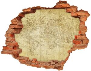 Samolepící díra na stěnu Stará mapa světa nd-c-85725427