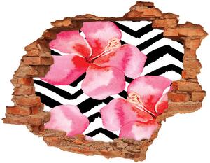 3D díra na zeď Hawajské květiny nd-c-85759106