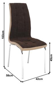 Jídelní židle v hnědé barvě s kovovou konstrukcí TK3034