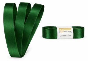 Stuha saténová tmavě zelená - skládaná 25mm x 3m (6,30Kč/m)