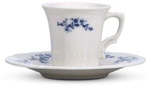 Bílý/modrý porcelánový šálek na espresso 110 ml Retro – BonBistro