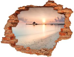 Nálepka fototapeta 3D výhled Pláž Maledivy nd-c-87760968