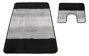 Sada koupelnových koberečků Montana s výřezem 04N černá