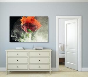 Obraz růže s abstraktními prvky - 60x40 cm