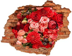 Samolepící díra na stěnu Červené květiny nd-c-89362554