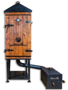 GRILLPAL dřevěná udírna Pemium Smoker Maxi velká, barva teak
