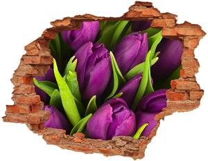 Samolepící díra nálepka Fialové tulipány nd-c-89975331
