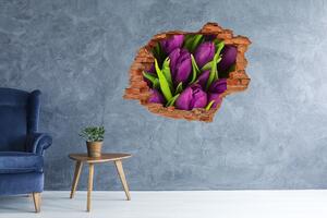 Samolepící díra nálepka Fialové tulipány nd-c-89975331