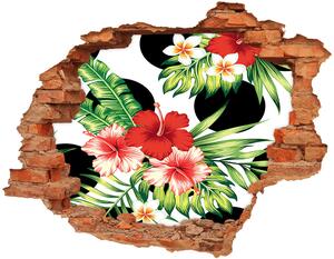 3D díra na zeď Hawajské květiny nd-c-90696840