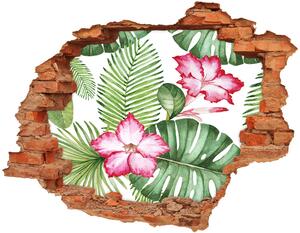3D díra na zeď Tropické květiny nd-c-91379630