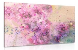 Obraz růžová větvička květů - 60x40 cm