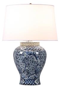 Tradiční stolní lampa Luisa Hamptons - bílá / modrá