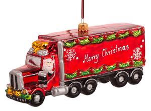 Dům Vánoc Sběratelská skleněná ozdoba na stromeček Vánoční kamión