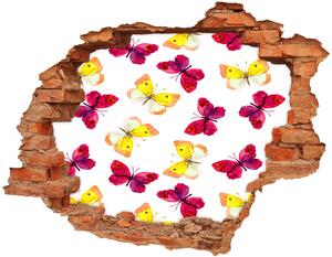 Fototapeta díra na zeď 3D Motýli a květiny nd-c-96038679