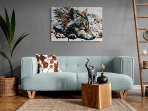 Obraz vlk v akvarelovém provedení - 60x40 cm
