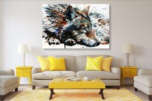 Obraz vlk v akvarelovém provedení - 90x60 cm