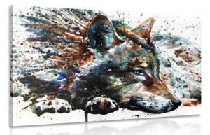 Obraz vlk v akvarelovém provedení - 60x40 cm