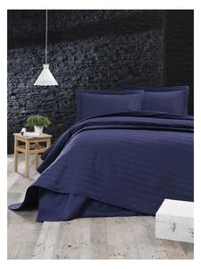 L'ESSENTIEL MAISON Tmavě modrý přehoz na postel Monart 240 × 220 cm
