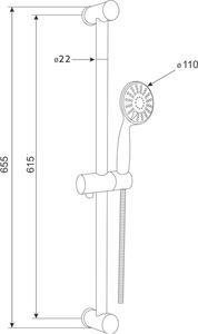 Mereo Sprchová souprava, třípolohová sprcha, šedostříbrná hadice, nerez/plast/chrom, mýdlenka CB900WM