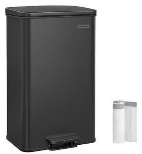 Odpadkový koš SONGMICS LTB540B4002 - 40 litrů, ocel, nášlapný pedál, soft close | černý
