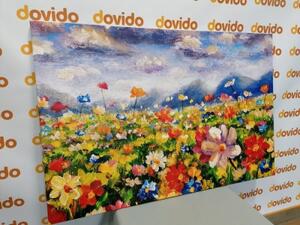 Obraz olejomalba divoké květiny - 60x40 cm