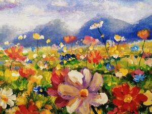 Obraz olejomalba divoké květiny - 120x80 cm