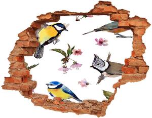 Samolepící díra na stěnu Ptáci květy višně nd-c-98117635