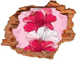 Nálepka 3D díra na zeď Hawajské květiny nd-c-98842373