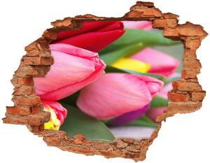 Samolepící díra na stěnu Barevné tulipány nd-c-98761222