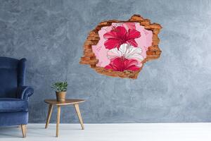 Nálepka 3D díra na zeď Hawajské květiny nd-c-98842373
