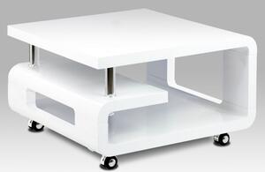 Autronic Konferenční stolek 70x70, bílá MDF vysoký lesk AHG-617 WT