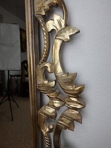 Zrcadlo Queen, zlaté,180 cm, exotické dřevo, ruční práce