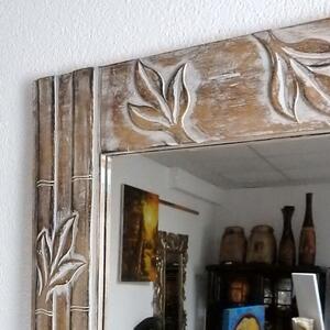 Zrcadlo BAMBOO, hnědá natural, 170x70 cm, exotické dřevo, ruční práce