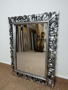 Zrcadlo LUGAR stříbrné, 80x60 cm,exotické dřevo, ruční práce