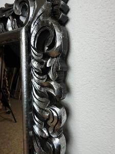 Zrcadlo LUGAR stříbrné, 80x60 cm,exotické dřevo, ruční práce