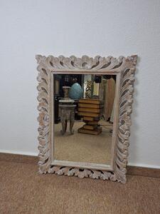 Zrcadlo PRINCESS, hnědá natural, exotické dřevo, ruční práce, 80x60 cm