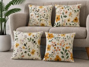 XPOSE® Set povlaků na polštář PASTELOVÉ KVĚTY 43x43 cm - set 4ks