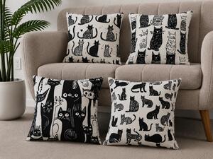 XPOSE® Set povlaků na polštář KOČIČÍ SVĚT 43x43 cm - set 4ks