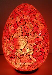 Stolní lampa EGG červená, 50 cm, ruční práce